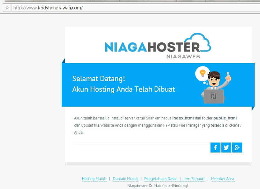 Contoh Domain yang Sudah Aktif